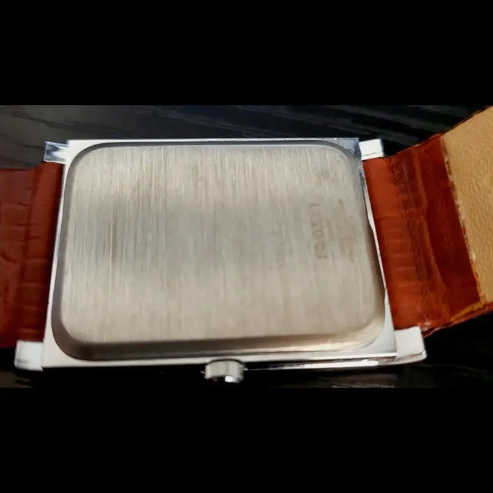 RARE Vintage Seiko Slim Tank Men's‎ Leather Wrist Watch